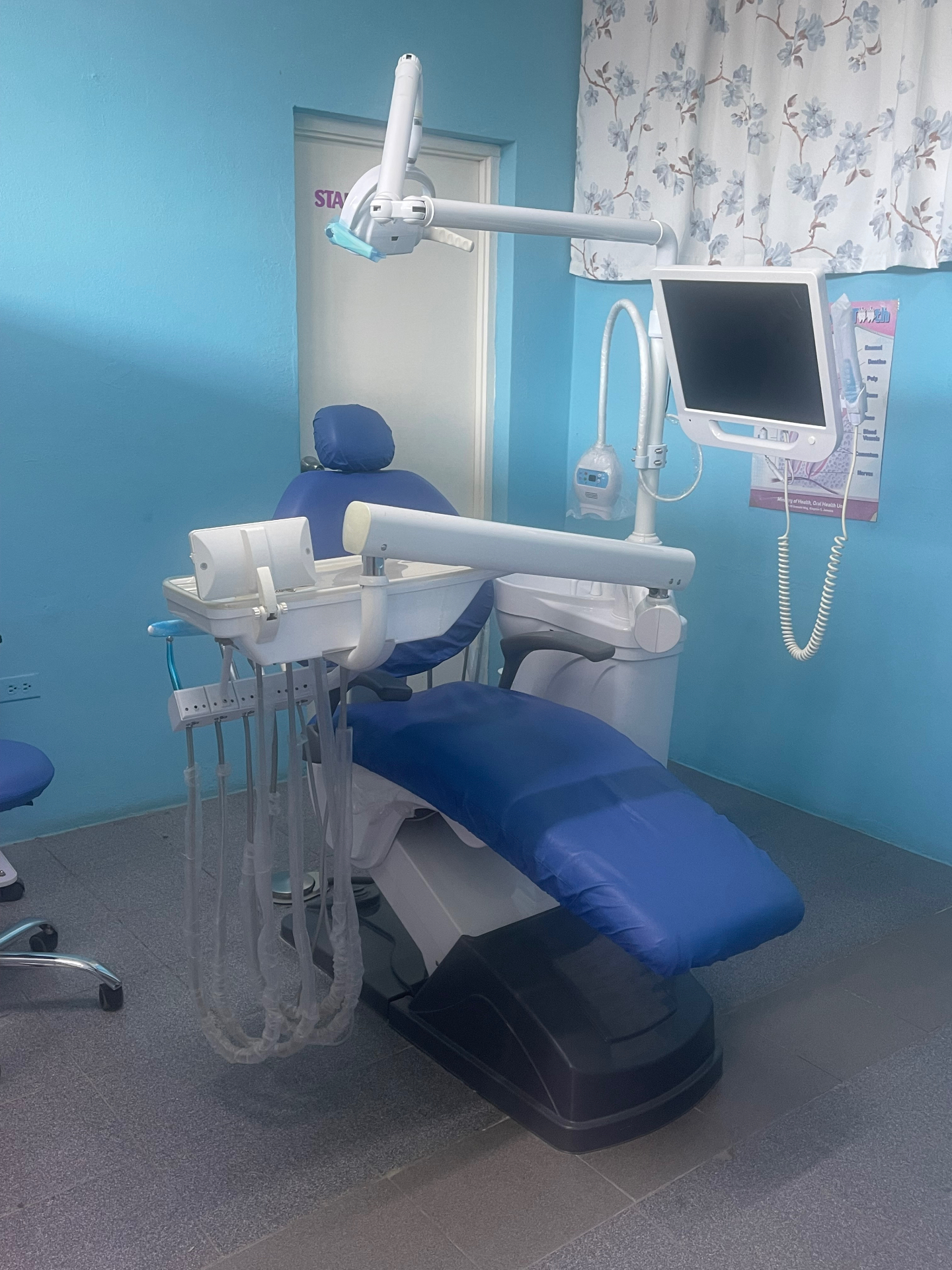 Modern dental chair and equipment